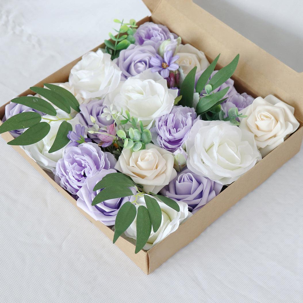 Simulation Flowers Boxed Flowers Valentine's Day Birthday Gift Flower Box Diy Wedding Bridal Bouquet - Uflower