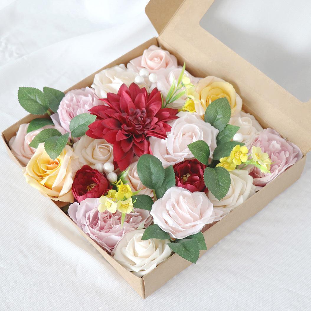 Europe and the United States wedding birthday party gift flower box simulation flowers boxed flowers Diy home bouquet - Uflower