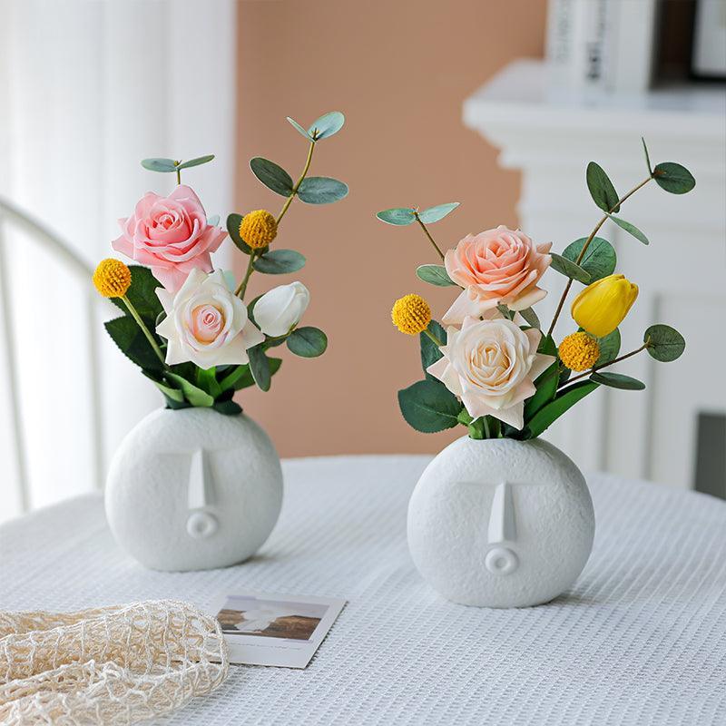 Hand feeling high simulation rose flower fake flower bouquet arrangement living room - Uflower