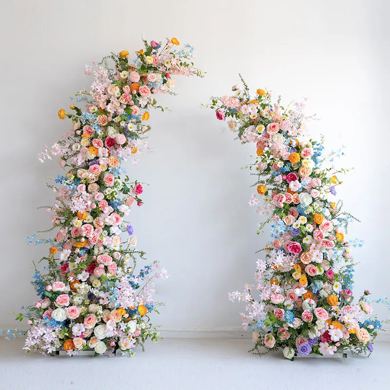 Uflower Mixcolor Floral Arrangement Wedding Horn Arch Props SET80078