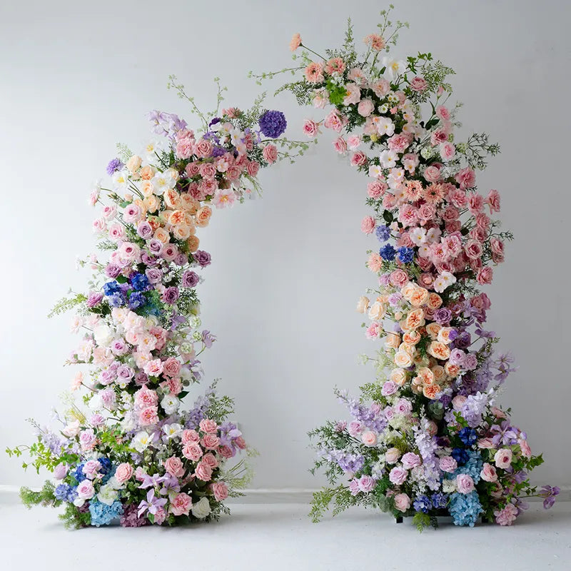 Uflower Mixcolor Horn Arch Floral Arrangement Wedding Backdrop Props SET80100