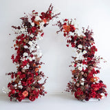 Uflower Composition Florale Rouge Corne Arche Accessoires de Toile de Fond de Mariage SET80134-01