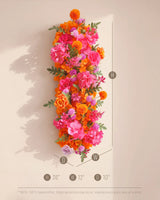 Uflower 100cm Rose Red Orange Flower Row with Drapes MC89002-01