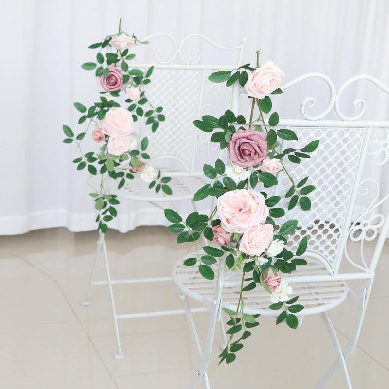 Simulated flower cane chair back flower wedding chair back flower decoration - Uflower