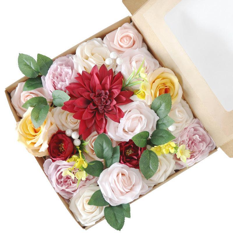 Europe and the United States wedding birthday party gift flower box simulation flowers boxed flowers Diy home bouquet - Uflower