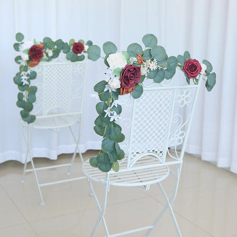 Simulated flower Eucalyptus rattan chair back flower wedding chair back flower decoration - Uflower