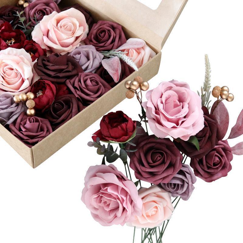 Simulation flower flower box silk flower rose wedding birthday valentine's day gift DIY - Uflower