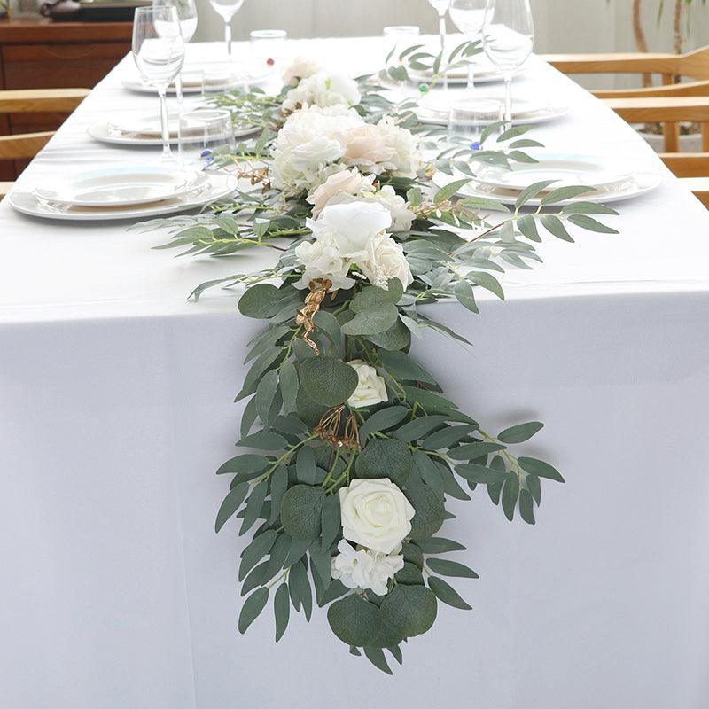 Outdoor Wedding Simulation Light Champagne Table Flower Vine Decoration - Uflower