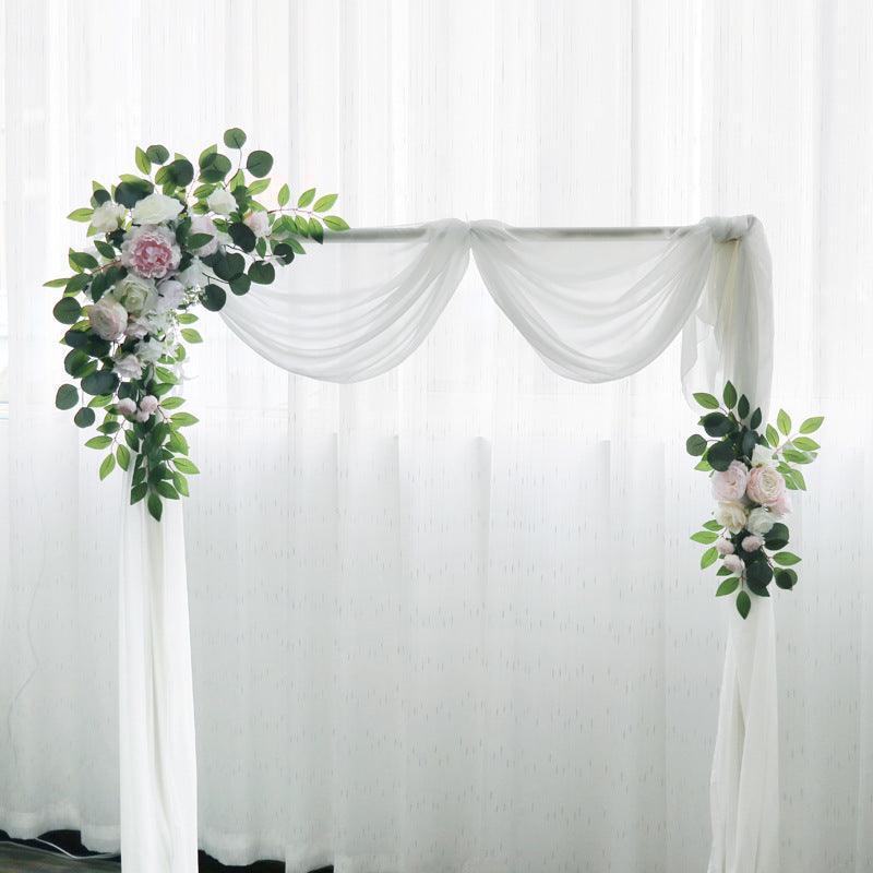 Simulation Rose Eucalyptus Arch Flower Forestry Outdoor Wedding Signing Table Corner Flower - Uflower