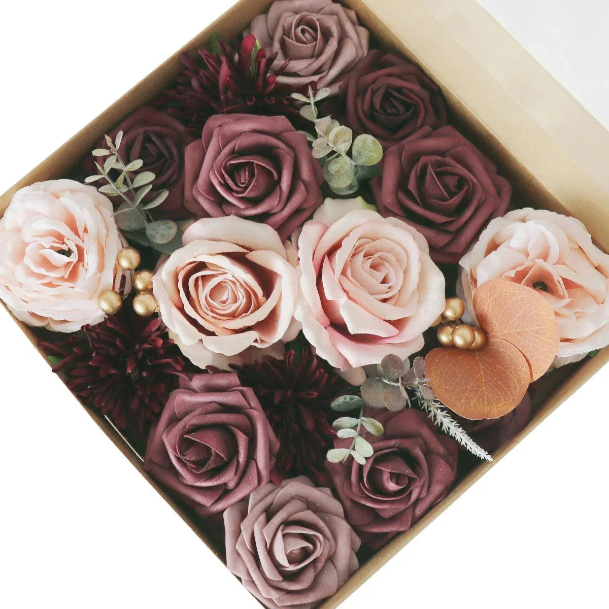 European style wedding simulation boxed flowers wedding birthday party handmade gift flower box Diy Home - Uflower