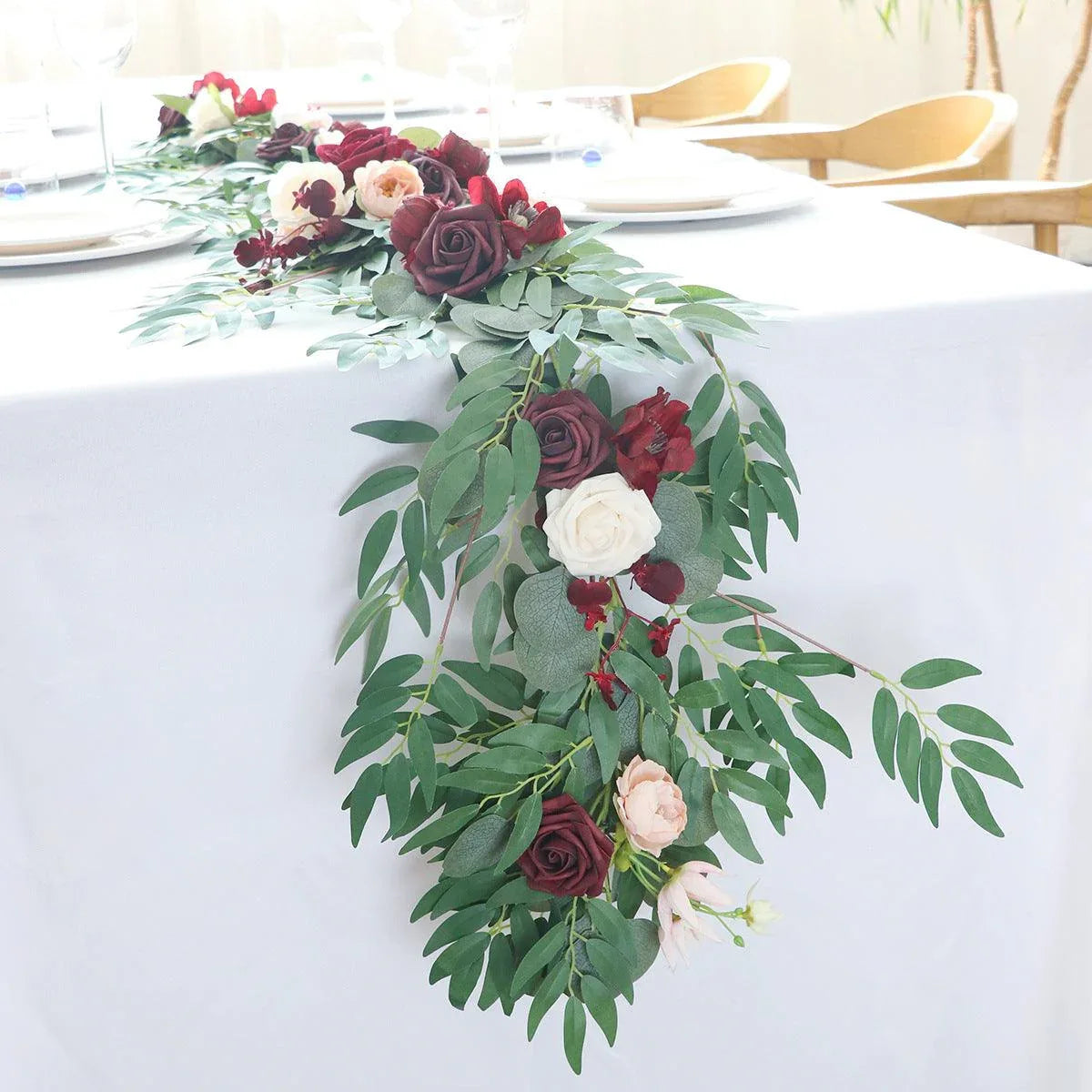 Wedding Strip Wine Red Champagne Table Flower Forest Outdoor Simulation Vine Decoration - Uflower