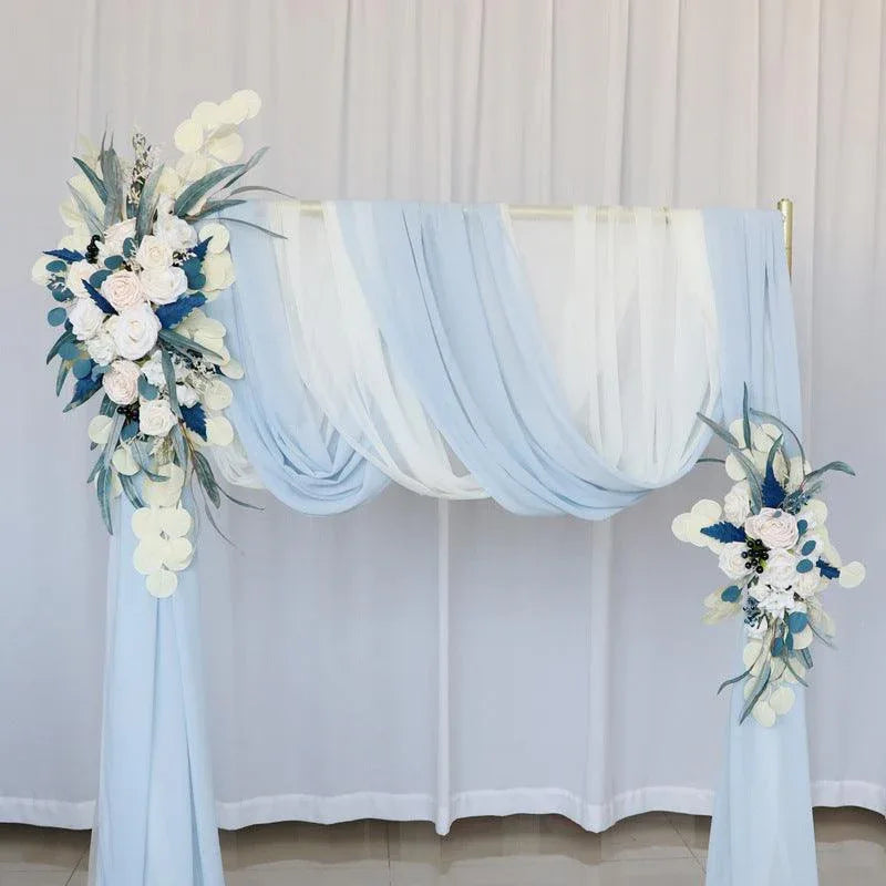 Champagne Eucalyptus Leaf Wedding Arch Hanging Corner Floral Decor - Uflower