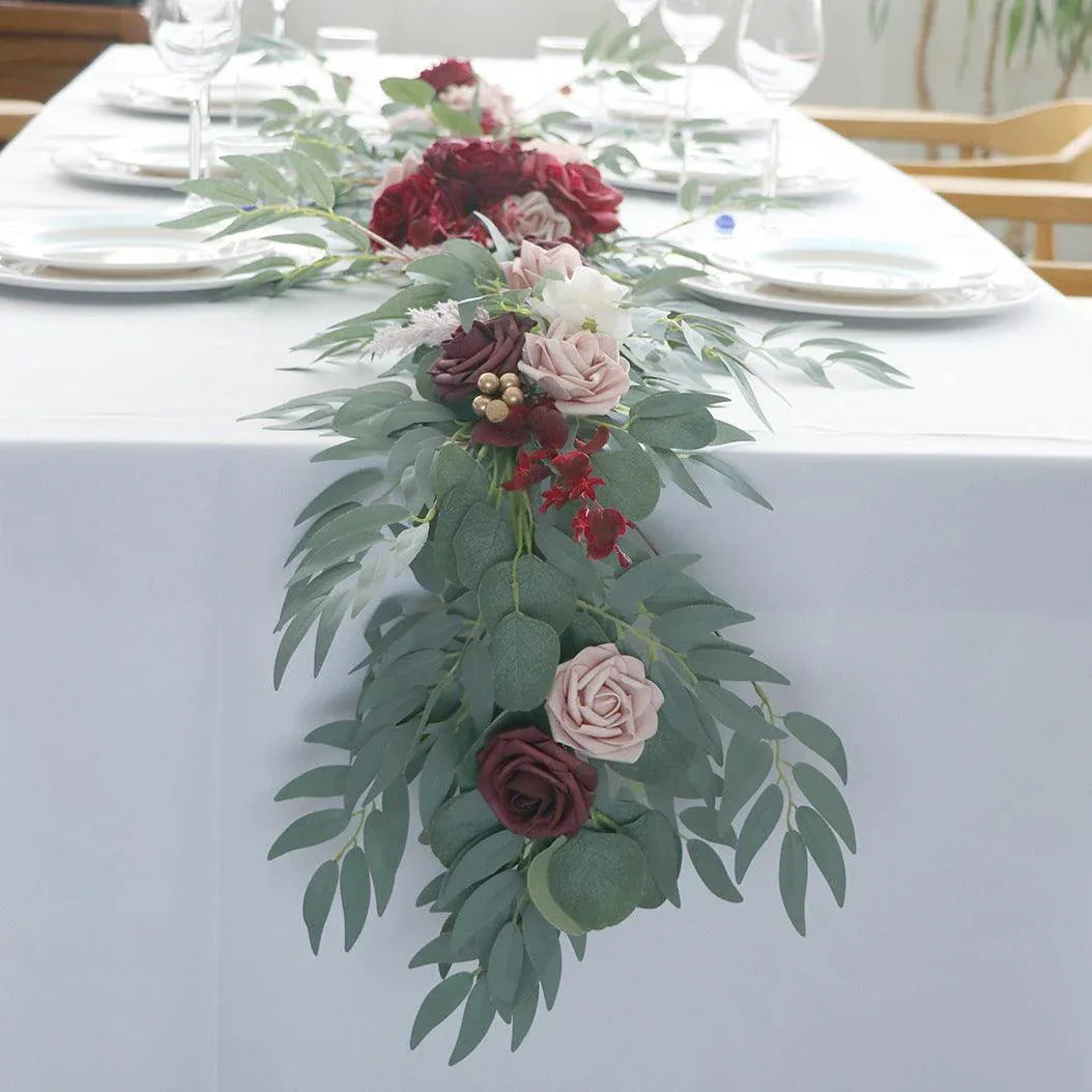 Long wine Red bean soup rattan wedding simulation table flower decoration - Uflower