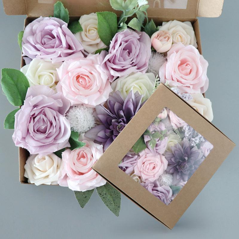 Simulation Boxed Flower Heads With Rods Diy Home Bouquet Holiday Wedding Banquet - Uflower
