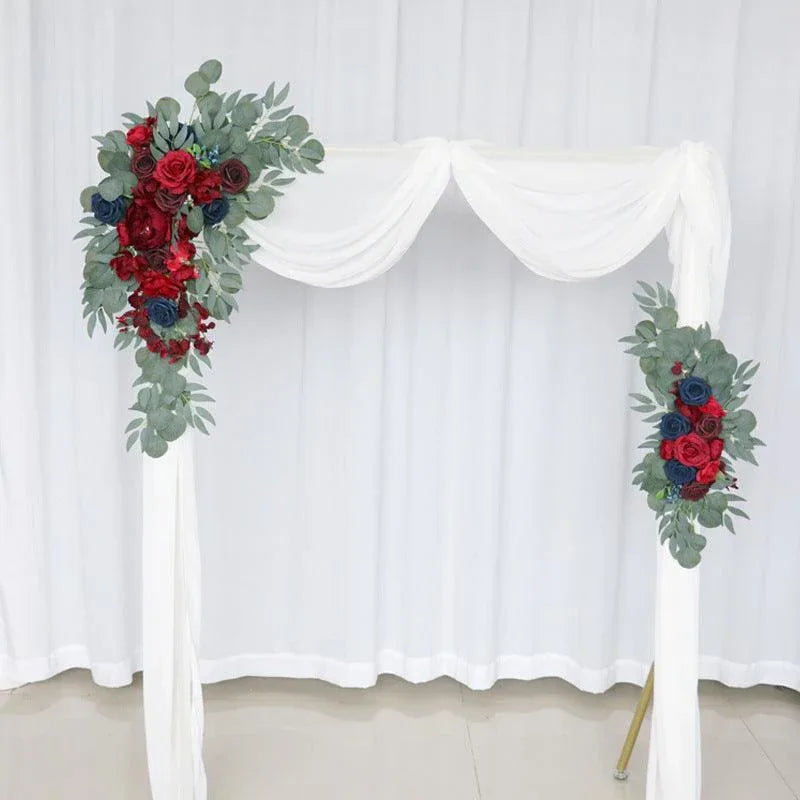 Red Blue Color Greenery Wedding Hanging Corner Floral Decor - Uflower