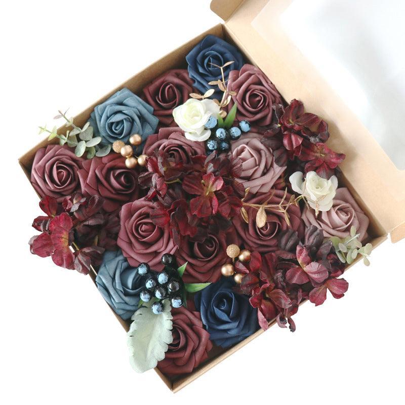 European vintage put simulation rose boxed flowers wedding birthday party gift flower box - Uflower