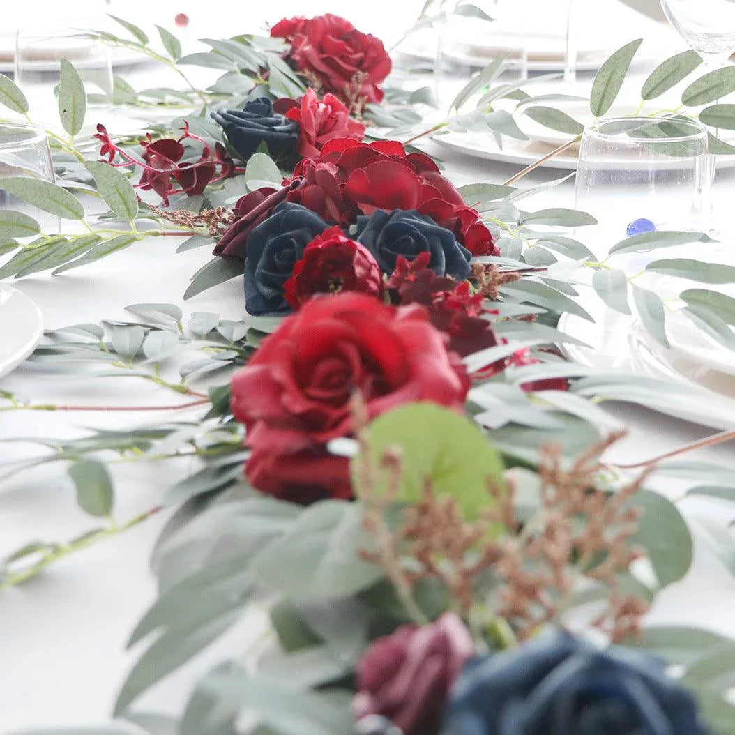Wedding Wine Red Royal Blue Table Flower Extended and Dense Decoration Vine Stage Background Arrangement - Uflower