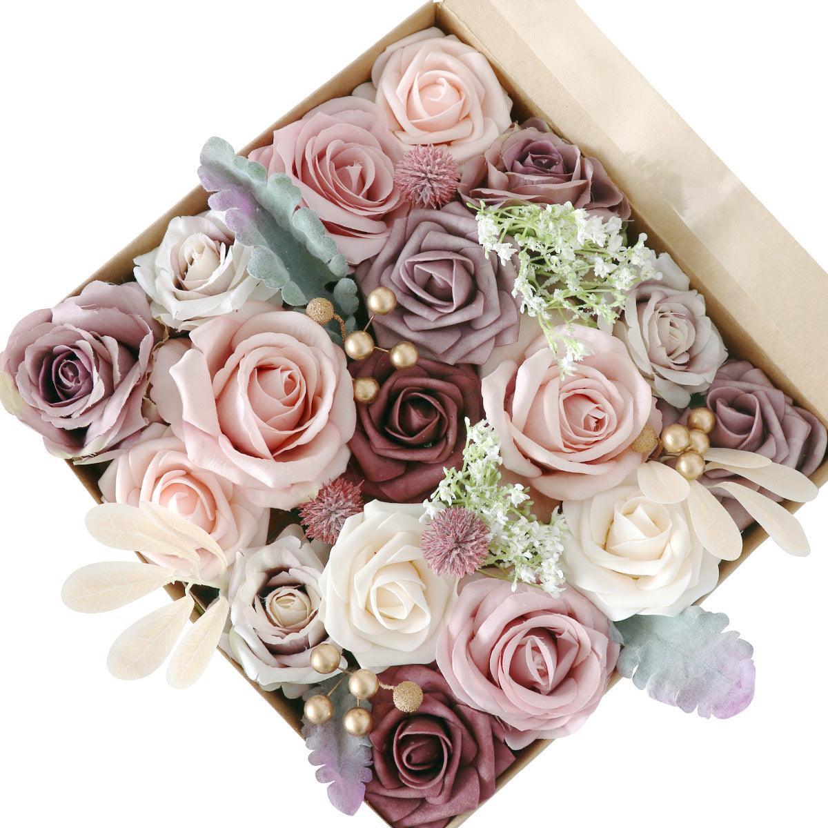 European Wedding Gift Boxed Flowers Wedding Birthday Party Handmade Gift Flower Box Simulation Flower Diy - Uflower