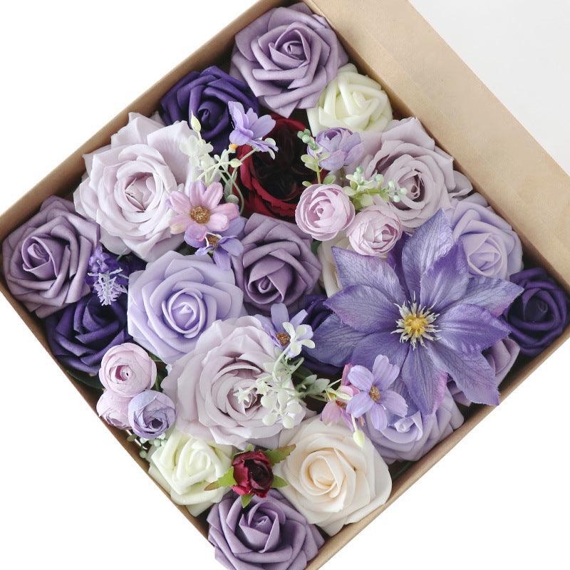Simulation Flower Box Flower Wedding Birthday Party Accompaniment Gift Flower Box Handmade DIY - Uflower