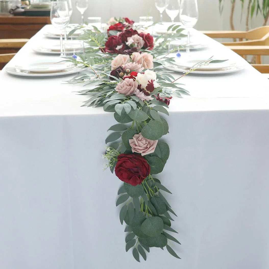 Wedding wine Red bean soup powder table flower decoration vine stage background - Uflower