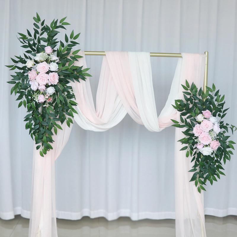 Pink Green Wedding Arch Corner Flower Decor - Uflower