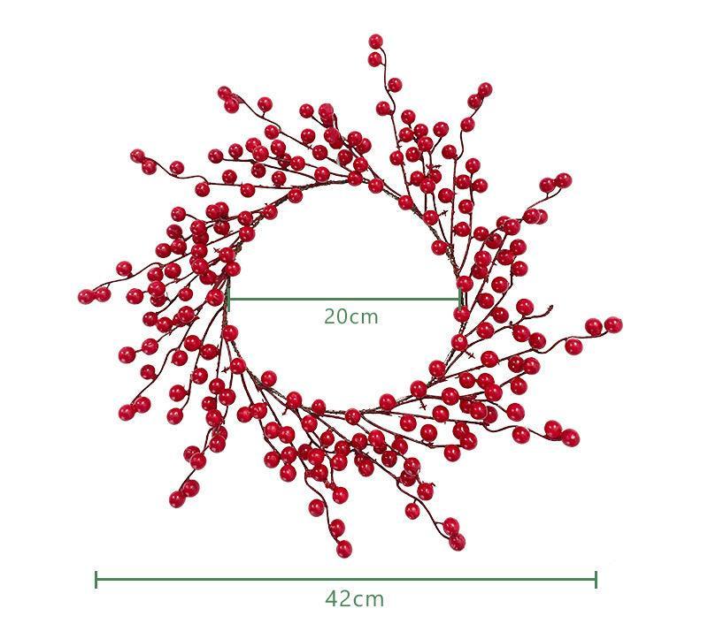 Red Fruit Wreath Fortune Fruit Holly Fruit Berry Wreath Christmas Tree Ornament Christmas Supplies Vine Wreaths - Uflower