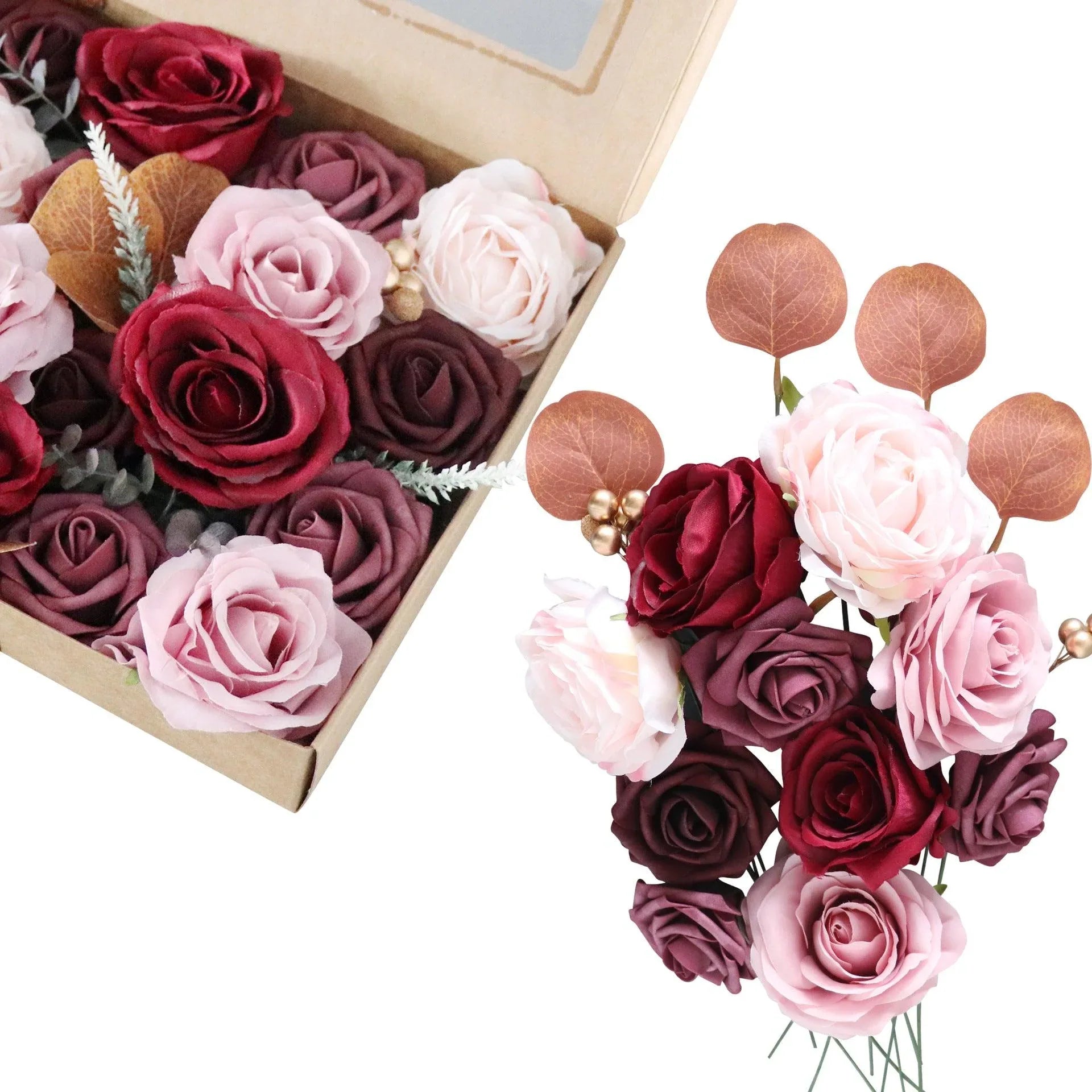 Simulation Flower Flower Box Wedding Birthday Fake Flower Gift Box DIY Home Flower Bouquet - Uflower