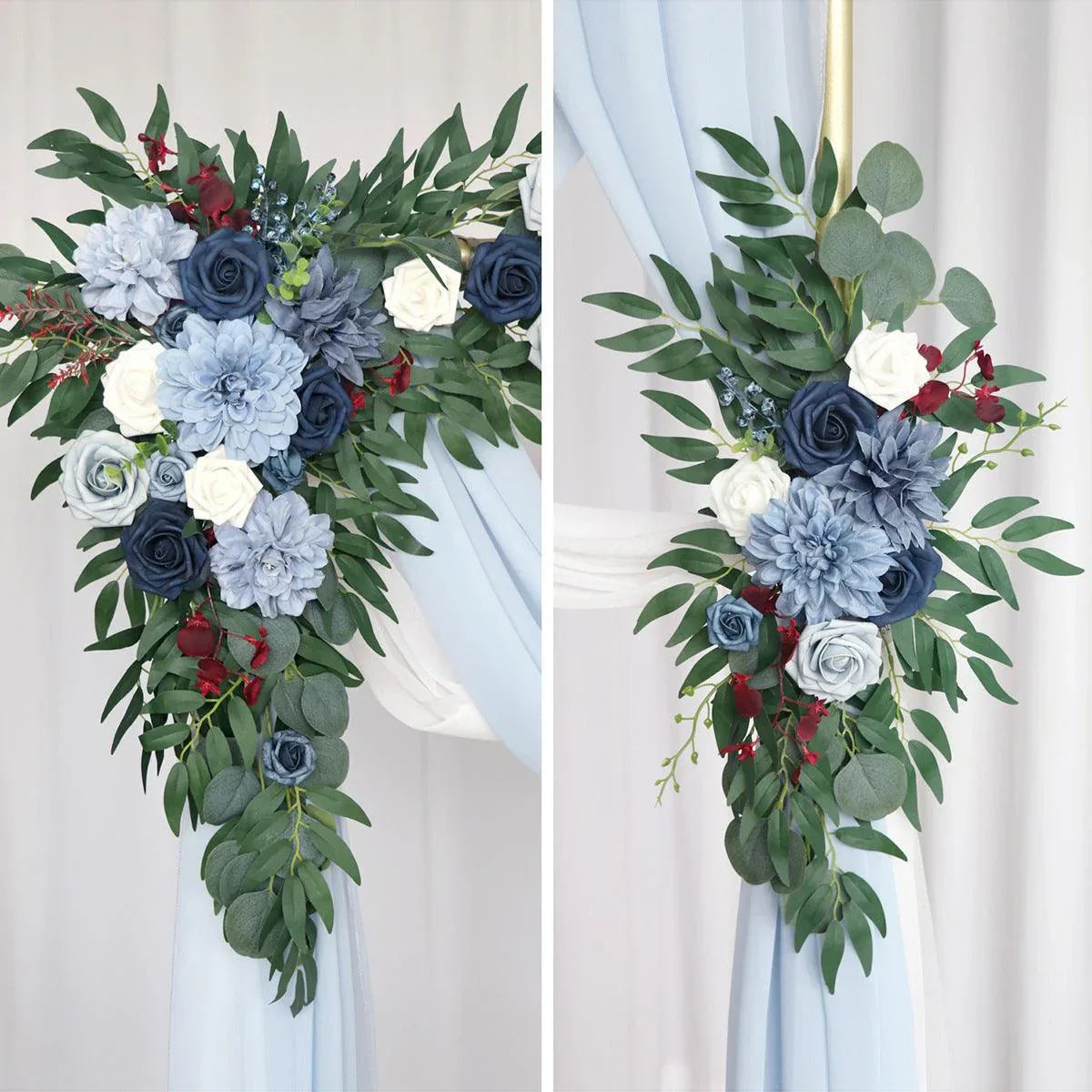Blue Purple Color Greenery Wedding Hanging Corner Floral Decor - Uflower