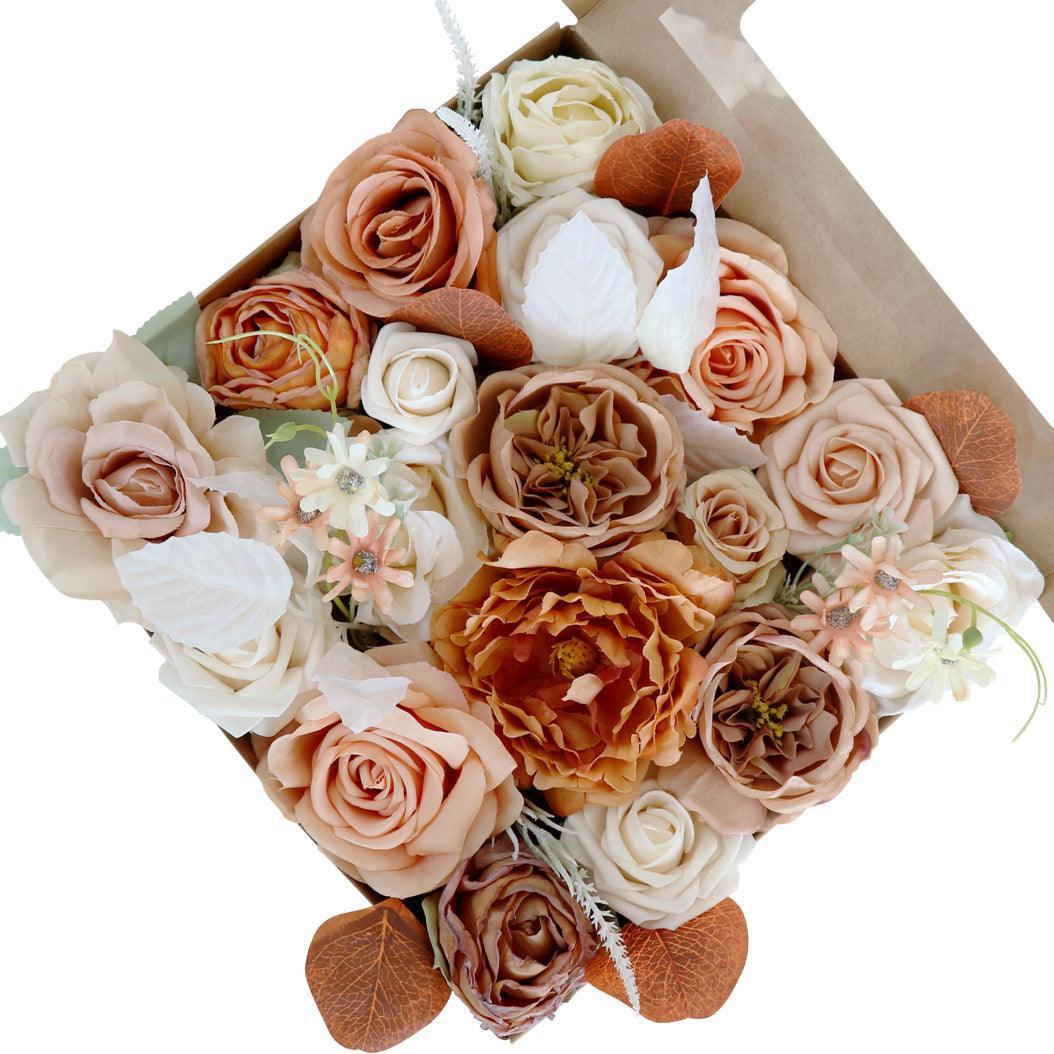 Simulation Rose Boxed Flowers Wedding Diy Bridal Bouquet Holiday Proposal Gift - Uflower