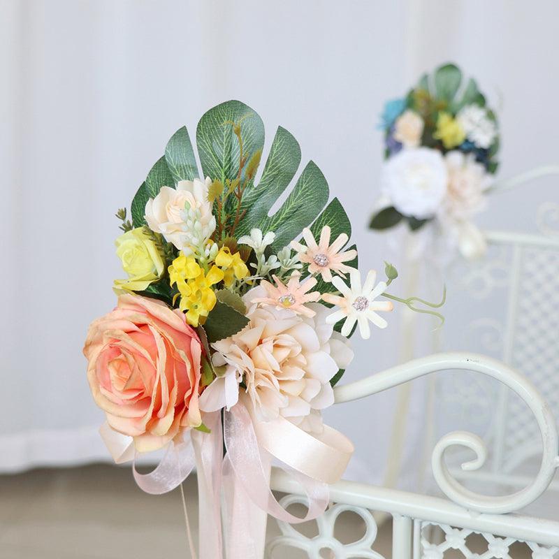 Simulated flower chair back flower wedding bouquet decoration - Uflower