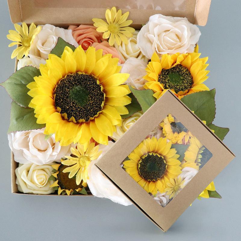 Simulation Sunflower Flower Box Spring Holiday Gift Boxed Flowers Mother's Day Birthday Diy - Uflower