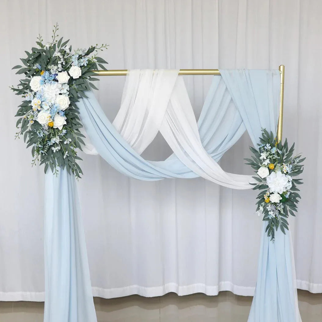 White Blue Color Greenery Wedding Hanging Corner Floral Decor - Uflower
