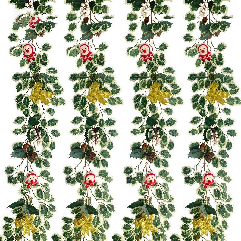 Christmas Greenery Indoor Decoration Father Christmas Bow Festive Atmosphere Decoration Decorative Wall Hanging - Uflower
