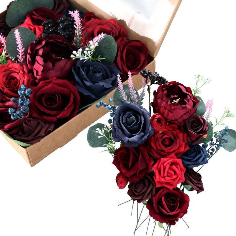 European simulation boxed flowers wedding companion gift home decoration bouquet Valentine's Day birthday gift box - Uflower