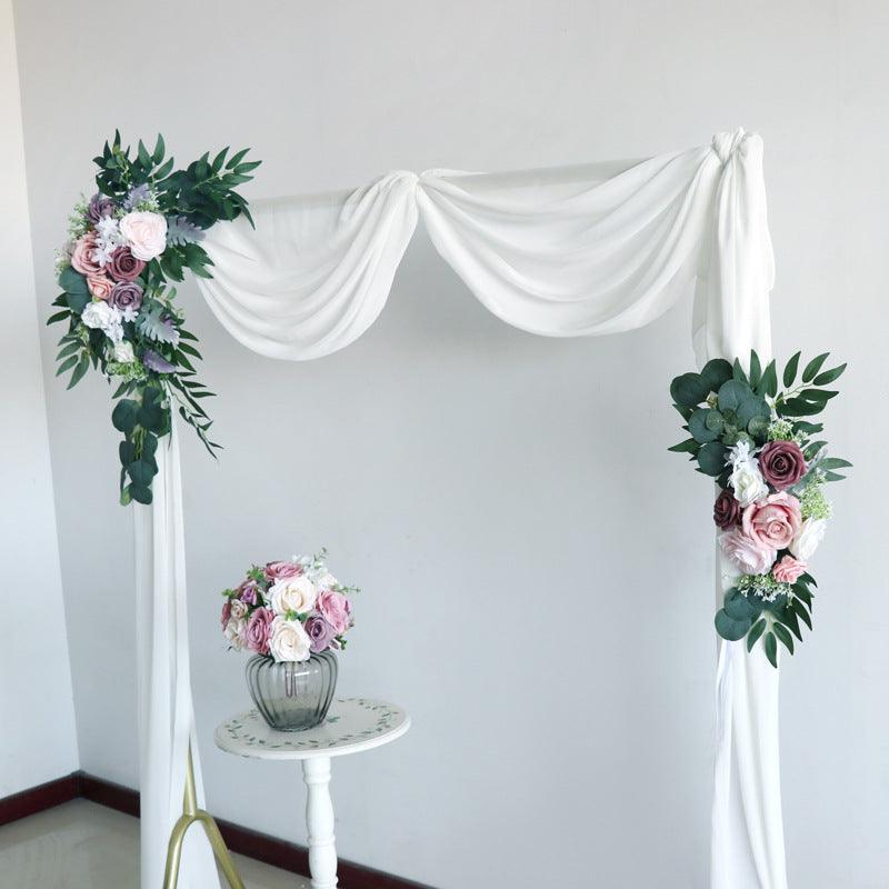 Dusty Rose Wedding Arch Hanging Corner Floral Decor - Uflower