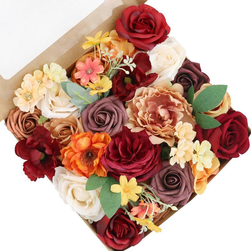 Boxed Flowers European Style Wedding Birthday Party Simulation Flower Gift Set - Uflower