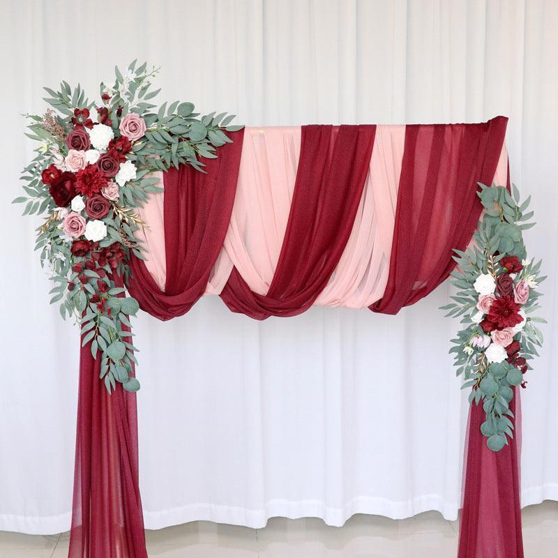 Claret Lotus Root pink Wedding Arch Hanging Corner Floral Decor - Uflower