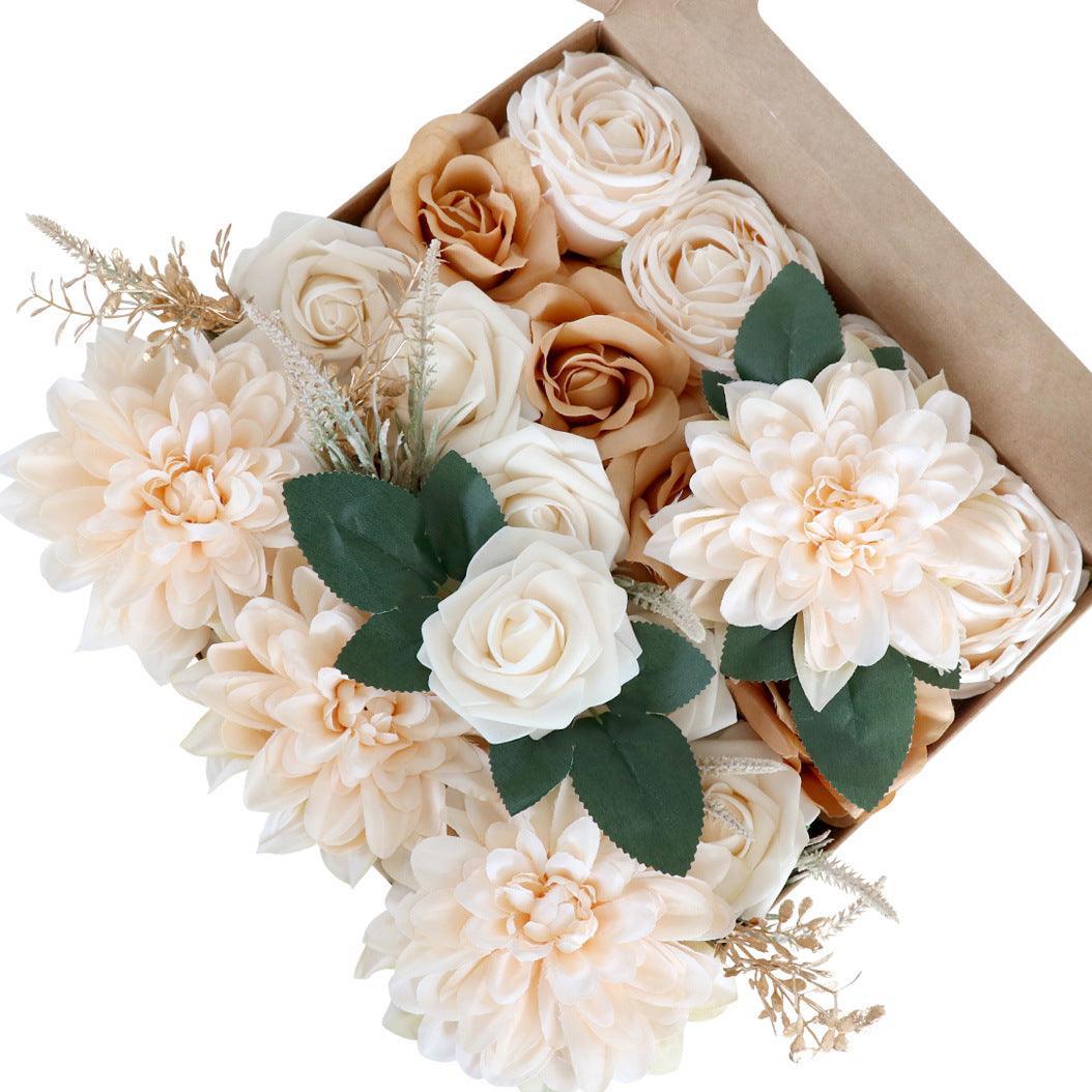 Simulation Boxed Flowers Wedding Diy Bridal Bouquet Wedding Arrangement Fake Flowers Flower Boxes - Uflower