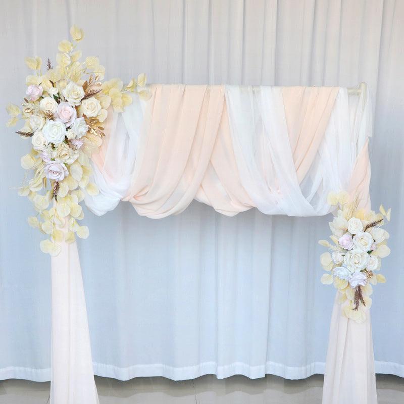 Simulated arch beige flower decoration wedding scene welcome sign corner flower arrangement - Uflower