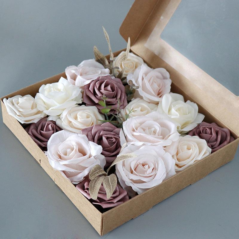 New simulation flower box Valentine's Day gift box flowers wedding bride hand bouquet DIY home bouquet - Uflower