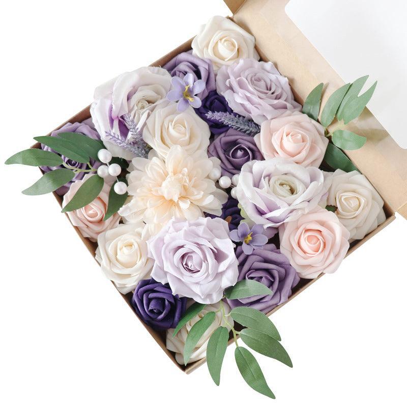 Simulation Flowers Boxed Flowers New Knot Birthday Wedding Accompaniment Gift Box Flowers Diy - Uflower