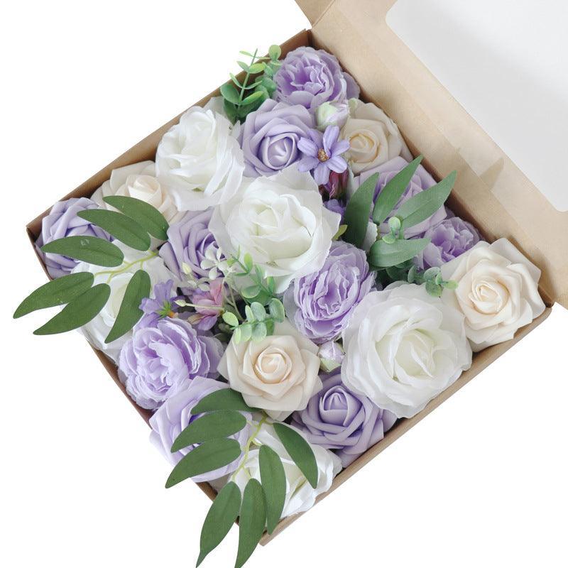Simulation Flowers Boxed Flowers Valentine's Day Birthday Gift Flower Box Diy Wedding Bridal Bouquet - Uflower