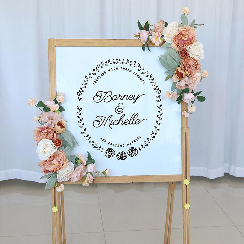 Wedding Welcome Sign Caramel Champagne Sign Floral Props - Uflower