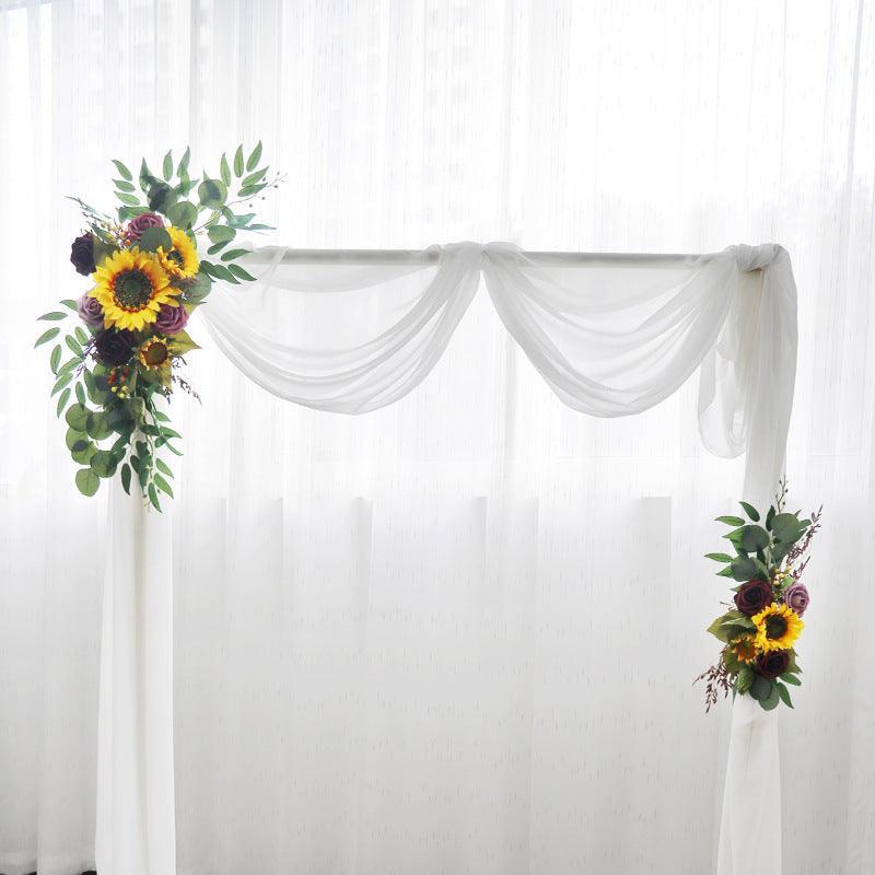 Sunflowers Rustic Wedding Arch Hanging Corner Floral Decor - Uflower