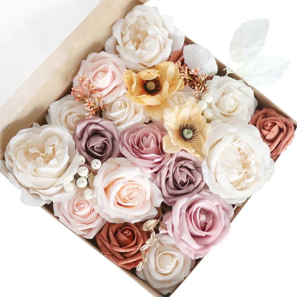 European Style Wedding Handmade Gift Gift Flower Box Simulation Flowers Boxed Flowers Diy Home Bouquet - Uflower