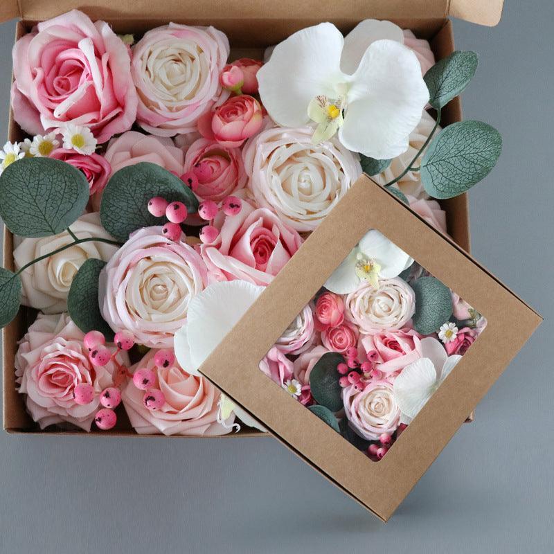 Simulation Boxed Flowers European Wedding Bridal Bouquet Diy Birthday Valentine's Day Gift Flower Box - Uflower