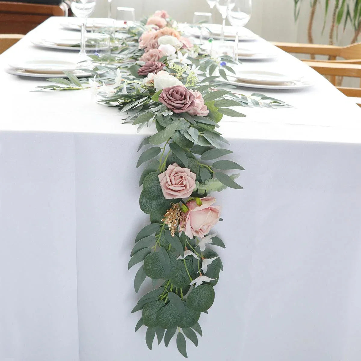 Long bean paste powder rose vine wedding simulation table flower decoration - Uflower