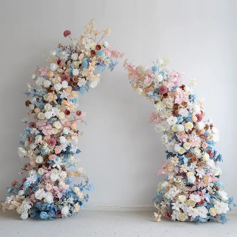 Uflower Mixcolor Floral Arrangement Horn Arch Wedding Backdrop Props SET80119