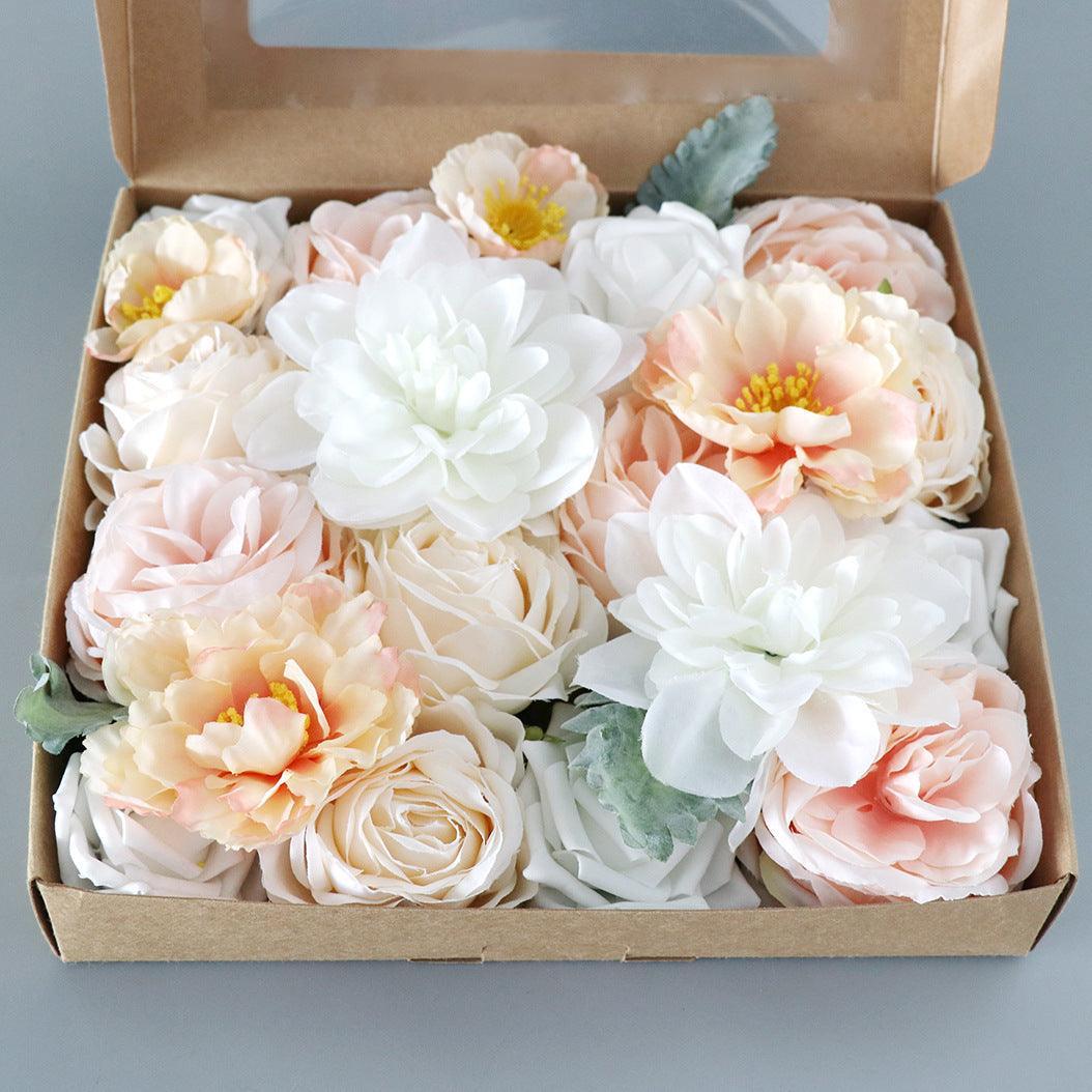 Simulation Rose Boxed Flowers Wedding Accompaniment Gifts Flower Box Diy Home Decoration Flowers - Uflower