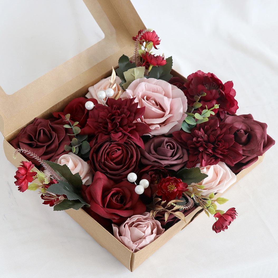 European Simulation Flower Box Wedding Banquet Handmade Gift Box Flower Holiday Diy Decoration - Uflower